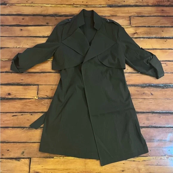 Army Green Trench Coat | Size Medium - Picture 9 of 14